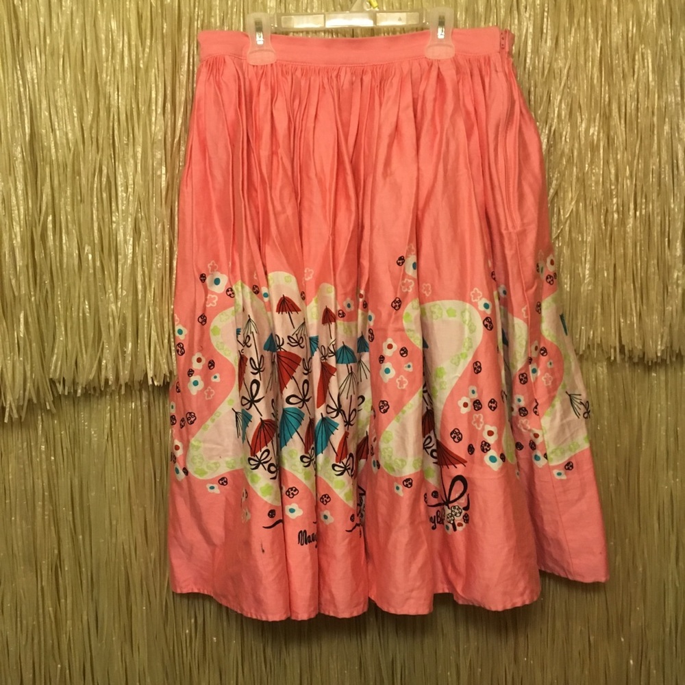 Pinup JENNY SKIRT IN MARY BLAIR PINK UMBRELLAS - Picture 2 of 5